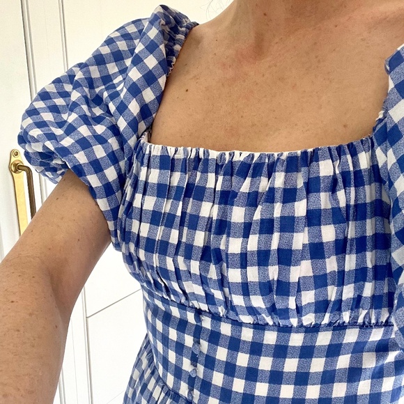 Hyacinth House Blue Gingham Harper Maxi Dress sz XS - Picture 7 of 7